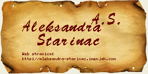 Aleksandra Starinac vizit kartica